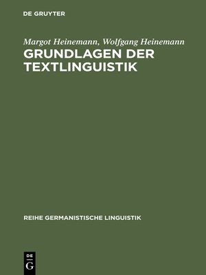 cover image of Grundlagen der Textlinguistik
